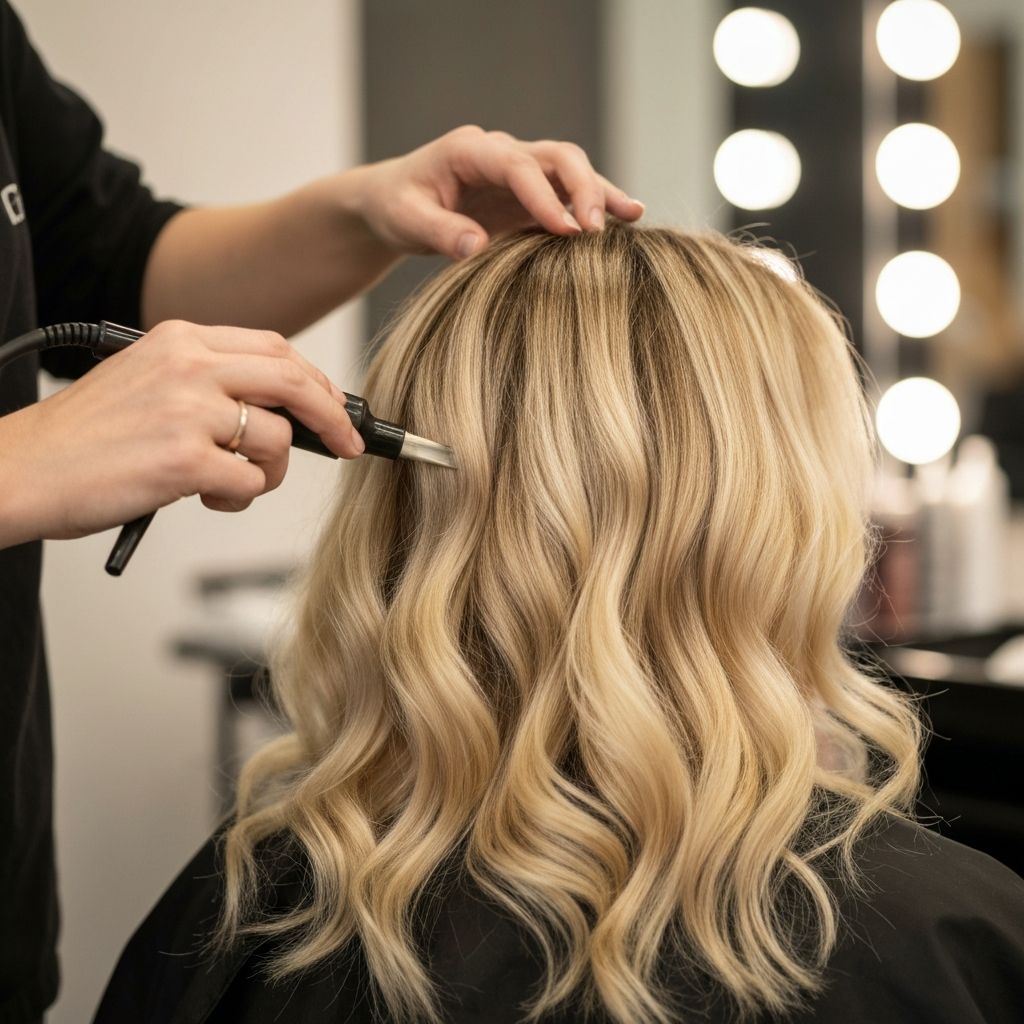 Luxury blonde hair with professional coloring