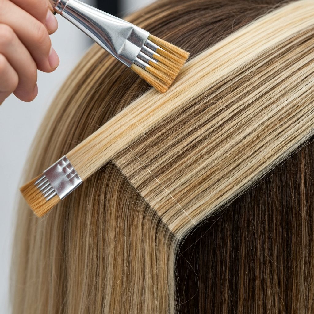 Balayage hair color technique with highlights