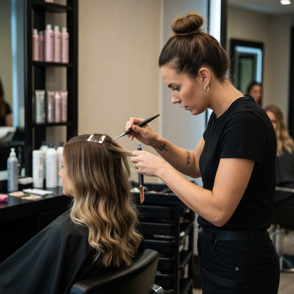 Professional stylist providing hair services